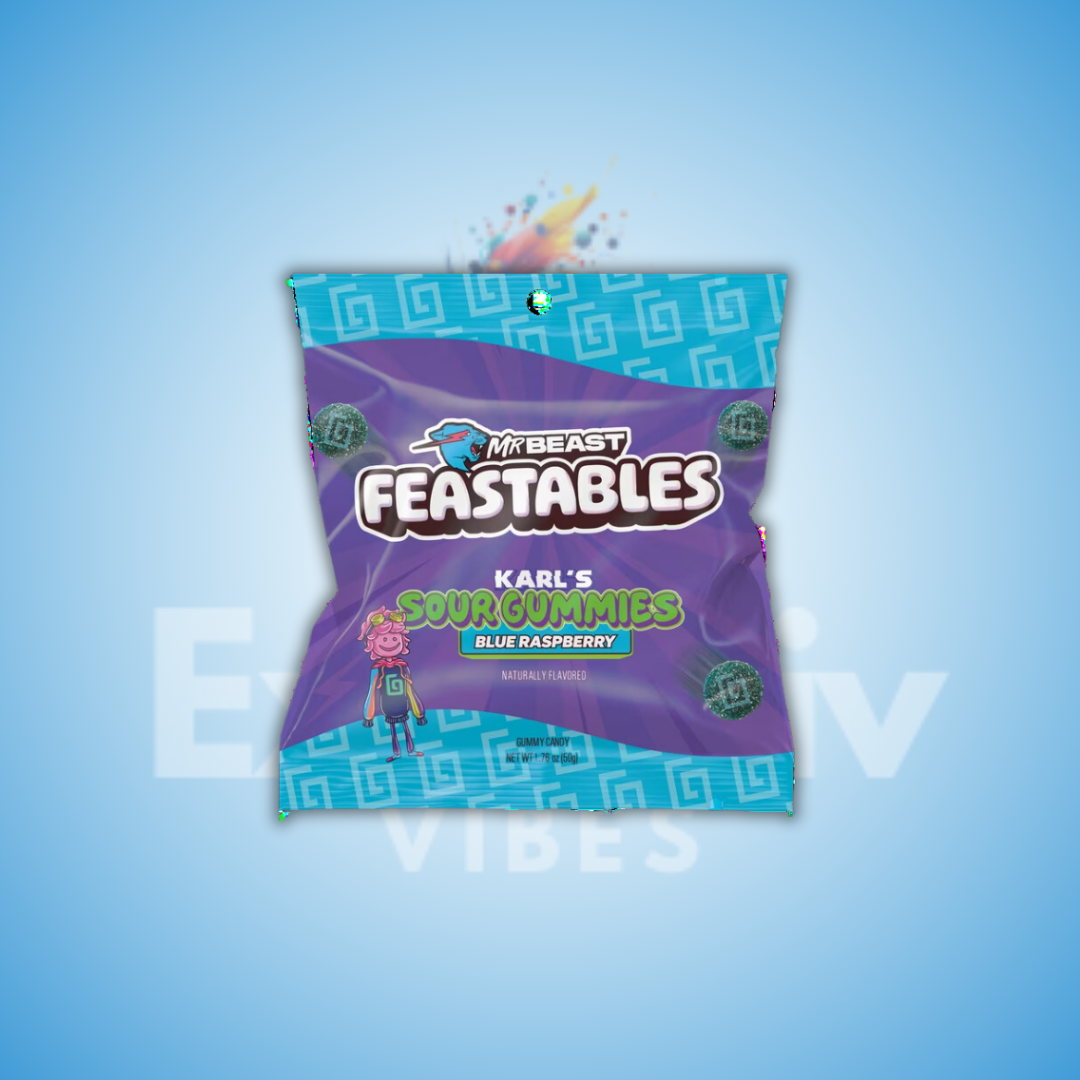 Feastables Karl Gummies Sour Blue Raspberry